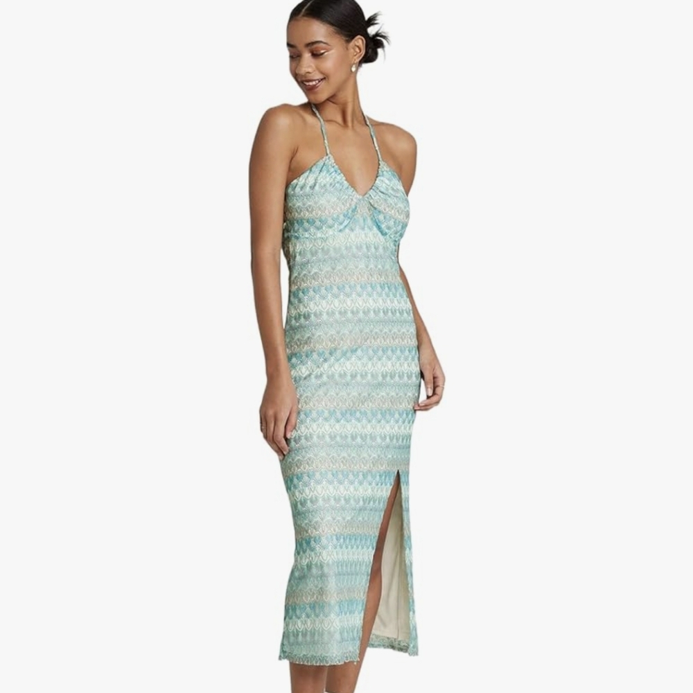 Nwt Women's Crochet Slip Dress - Wild Fable Aqua Blue - Picture 3 of 5